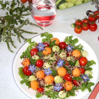 Salade bonne mine de quinoa au melon