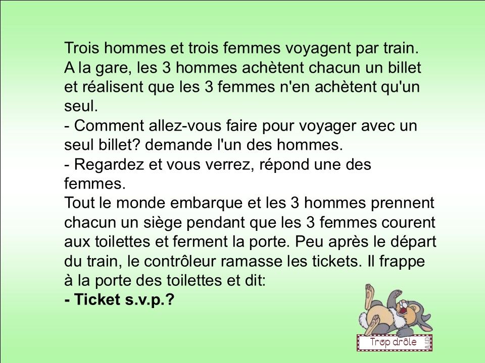 Humour - Billet SNCF