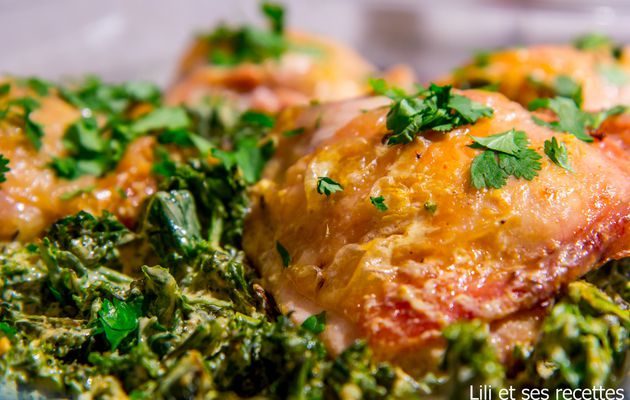 Curry de poulet au chou kale