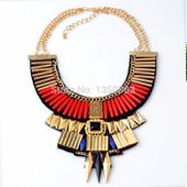 European and American big exaggerated fake imitation gemstones inlaid alloy collar short paragraph Ethnic necklace wholesale -in Choker Necklaces from Jewelry on Aliexpress.com