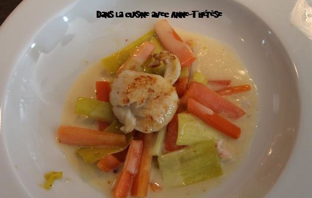 Crème de langoustines et sa St Jacques