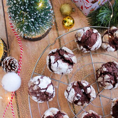 Crinkles au Chocolat (Biscuits de Noël)