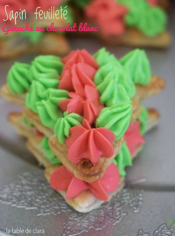sapin feuilleté étoile feuilletée ganache chocolat blanc