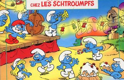 Livre "Une fête chez les Schtroumpfs" par Peyo 1993