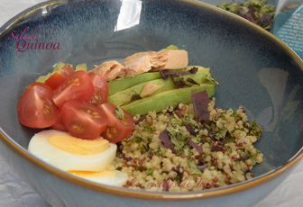 Salade de quinoa, tomates, avocat et algues