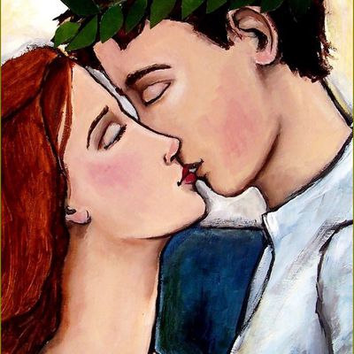 Amoureux par les grands peintres -  Jennifer Yoswa - premier baiser