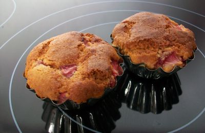 Muffins aux fraises et au coeur de chocolat