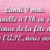 Réunion exceptionnelle le lundi 9 mai 2016