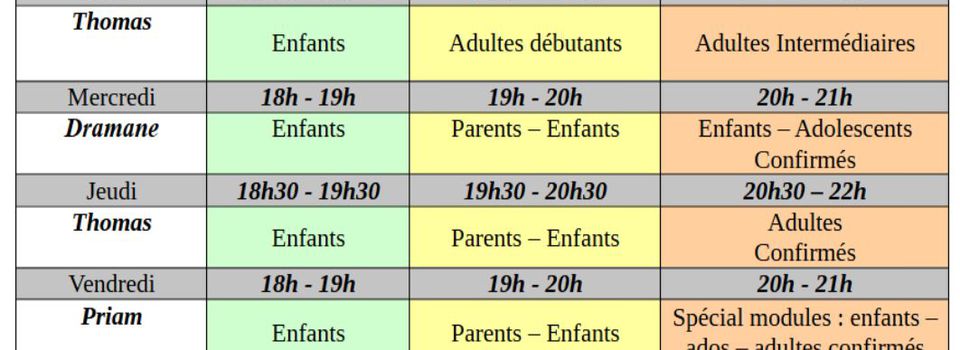 Saison 2023 – 2024 - Mise  à jour au 19 août !