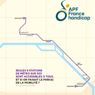 Paris : Face au faible nombre de stations de métro accessibles aux handicapés, l’APF France lance une opération demain place de la République