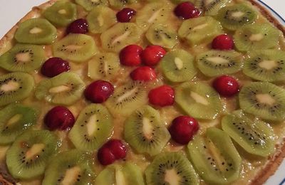 Tarte rhubarbe  kiwi cerise