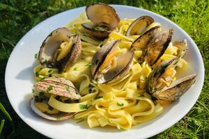 TAGLIATELLES FRAÎCHES AUX AMANDES DE LA MER 7💚💙💜