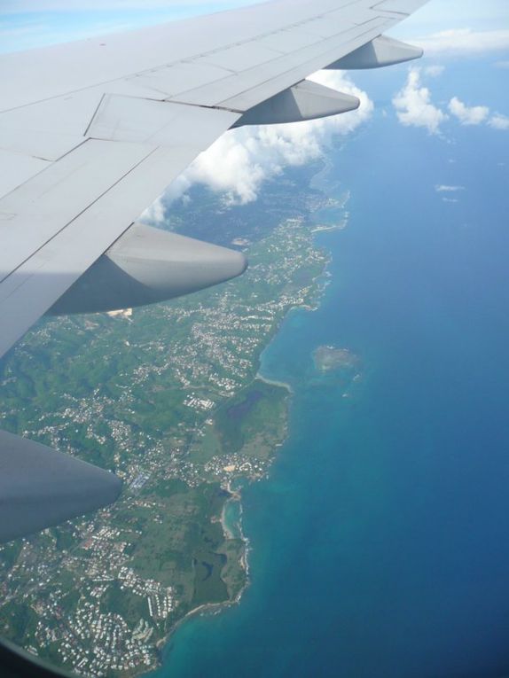 dans l'avion pour la Guadeloupe