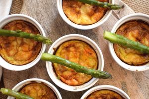 Flan aux asperges et au chorizo