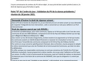 CHEMAZE : Le PV de la séance du conseil municipal du 18 janvier 21