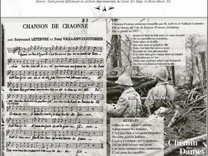 Carte postale avec les paroles de la célèbre chanson de Craonne