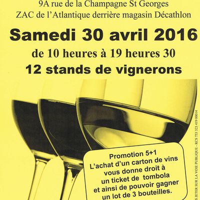 FOIRE DES VIGNERONS LE SAMEDI 30 AVRIL 2016 