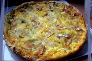 Tarte aux courgettes, tomates et chèvre