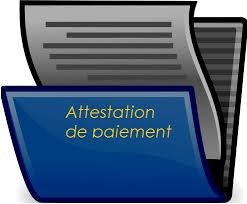 Attestation de paiement pour la classe de découverte. 