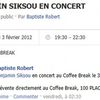 Concert de Benjamin Siksou au Coffee Break à Clermont-Ferrand le 3 février