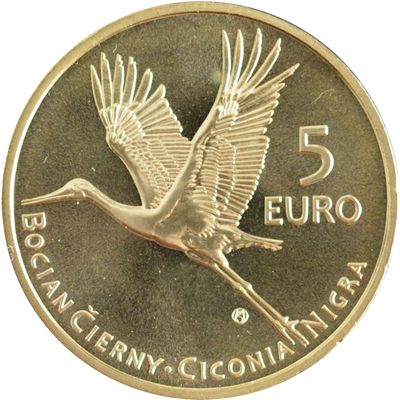 5 euro Bocian čierny - Ciconia Nigra 2023 Slovensko