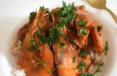 Gambas crues flambées au pastis