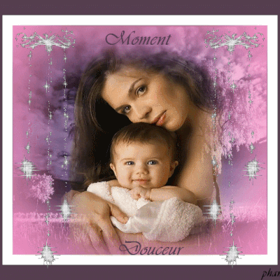 Moment Douceur - Maman - Bébé - Amour - Gif scintillant - Gratuit