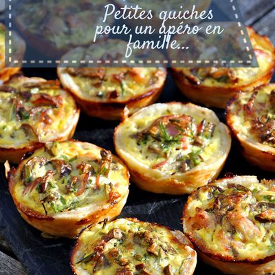 Quiches au bacon et champignons de Paris 