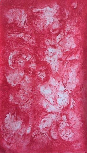 19 Mars 2016 Mars rouge 1 red pigment oil on canvas 158/88cm Bénédicte Bucher