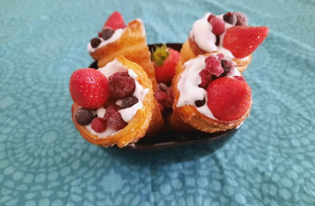 Cornets chantilly fruits rouges