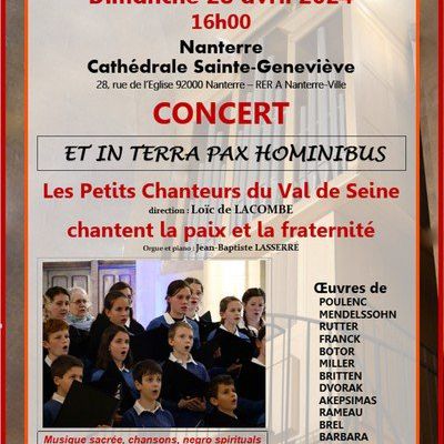 Les Petits Chanteurs du Val de Seine en concert à la cathédrale de Nanterre