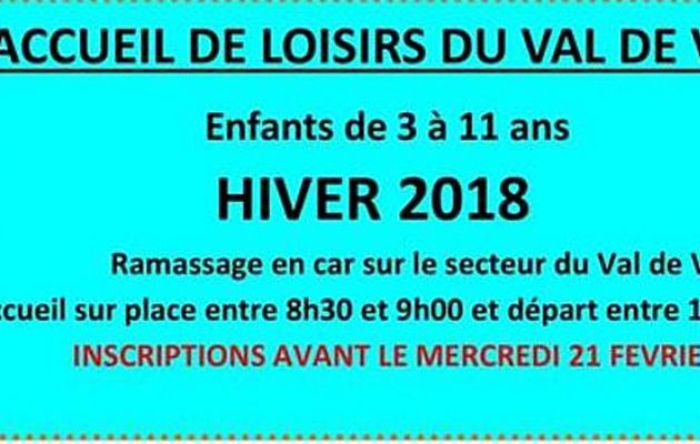 Centre de Loisirs - Vacances de février 2018 -