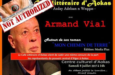 AOKAS : La conférence de l'écrivain Armand Vial interdite par les autorités algériennes. KDirect.info 