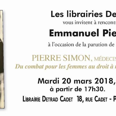 Detrad : Emmanuel Pierrat dédicace son livre sur Pierre Simon ancien Grand Maître de la Grande Loge de France le 20 mars 2018 à Paris