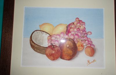 aquarelle Noix de coco pour le téléthon 20155