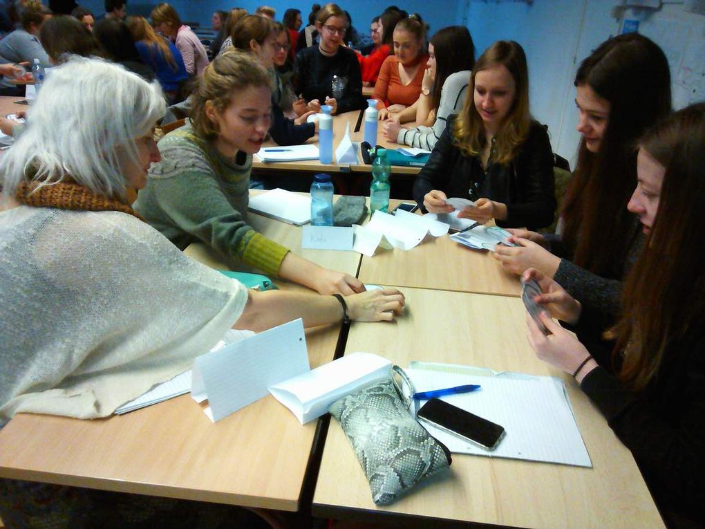 Ateliers à la Haute Ecole avec les futurs enseignants de primaire et avec les professeurs de français lors de la journée de formation organisée par PROFFF.