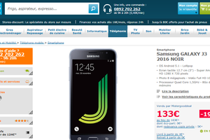 Smartphone 5 pouces 4G Samsung GALAXY J3 à 133 euros