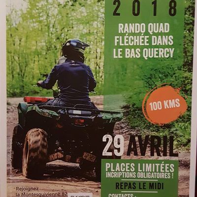 Rando quad et moto La Monstequivienne (82), le 29 avril 2018