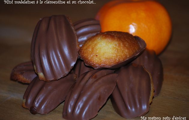 Mini madeleines à la clémentine et au chocolat