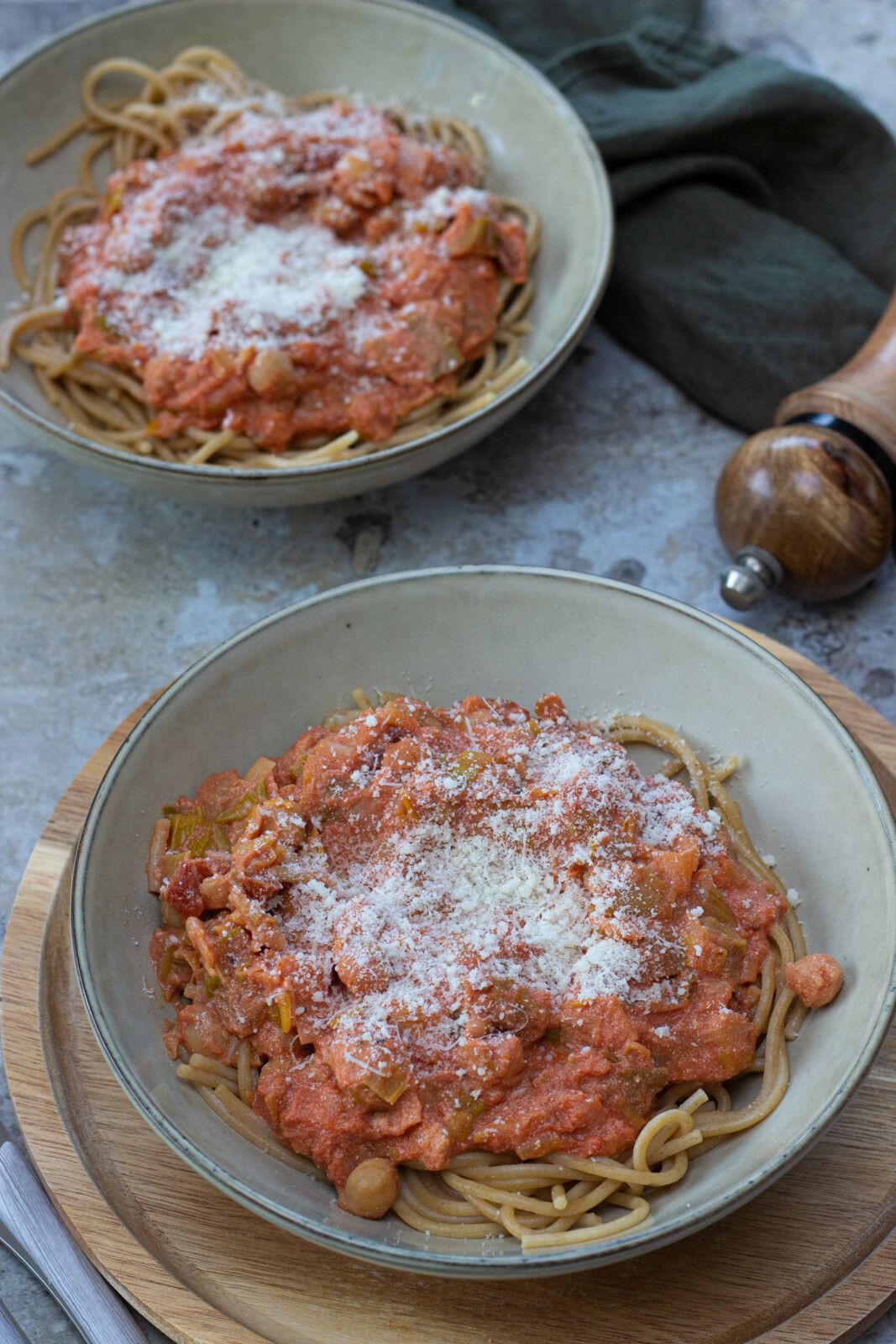 SPAGHETTI SAUCE POIREAUX POIS CHICHE