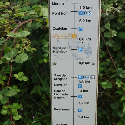 A bicyclette sur la voie verte Morlaix - Carhaix