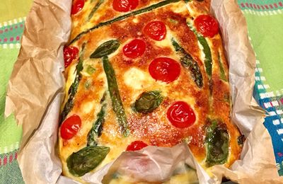 frittata con asparagi e feta al forno