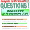 DP question CFDT du mois de décembre 2006