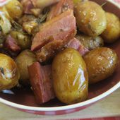 Pommes de terre primeur au jus de thym et poitrine fumée - auxdelicesdemanue