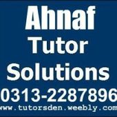 Ahnaf Home Tutor and Online Teacher for Online Tuition, Home Tutor Provider Academy - Karachi,Lahore,Islamabad. Home Tutoring and Online Teaching & Education Services +92-313-2287896 - Pakistan - A Project Of Aabshar-e-ilm Tutoring Agency