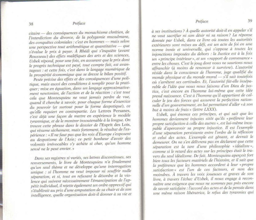 Vous trouverez ici la préface de Jean Starobinski à son édition des Lettres persanes.