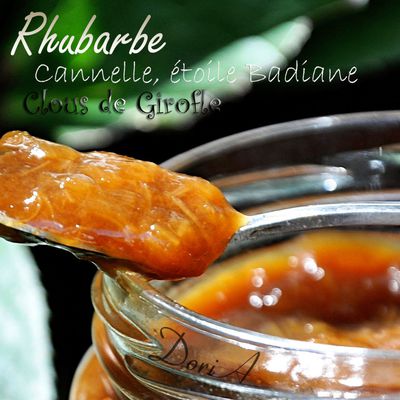 Confiture de rhubarbe à la vanille, étoiles de Badiane, cannelle et clous de Girofle 