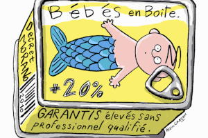 "Non à la mise en boîte de la petite enfance ! Le décret Morano à la consigne ! " (Mercredi 16 juin de 15h à 17h Rassemblement Action « Des sardines pour Nadine » Place de la Sorbonne)