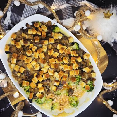 Dinde effilochée crémeuse avec ses petits légumes