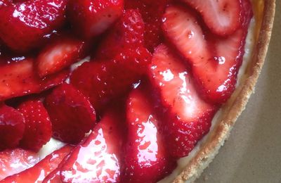 Tarte aux fraises, crème mousseline vanillée